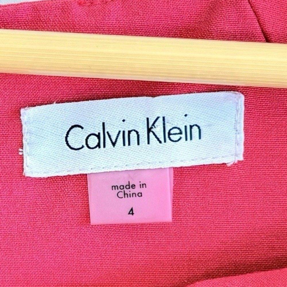 Calvin Klein Dress Womens 4 Fuchsia Pink Ruched Side Sheath Barbiecore Chic - Picture 9 of 10